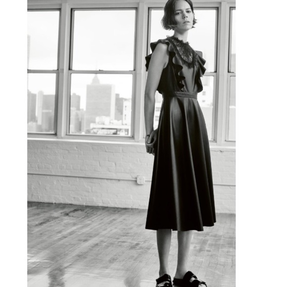 Faux leather black dress. Size Medium. - Picture 2 of 6